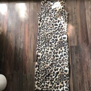 Tags attached animal print dress